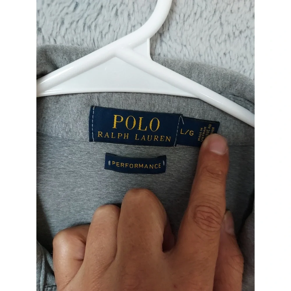 Polo Ralph Lauren Polo Shirt Men Large Performance Short Sleeve Gray Stretch L